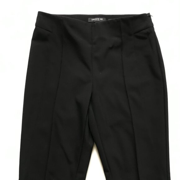 Lafayette 148 NY Gramercy Stretch Pants Womens 2 Black Crop Ankle Side Zip Pleat - Picture 6 of 15